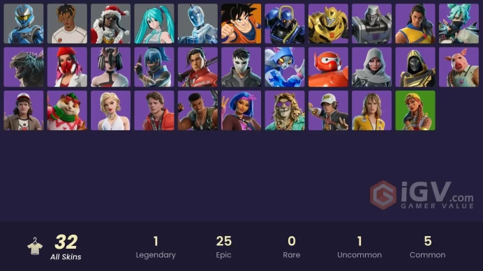[PSN/PC/Xbox] 32 skins | Son Goku | Glacial Dummy | UNSC Spartan | Santa Dogg | Slayer Juice WRLD | Hatsune Miku | Shadow Blade Hope | 300 VB