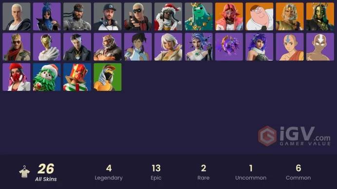 [PSN/PC/Xbox] 26 skins | Peter Griffin | Zeus | Valeria | Hades | Poseidon | Solid Snake | Ali-A | Slim Shady | Santa Dogg | Rap Boy | Medusa | 