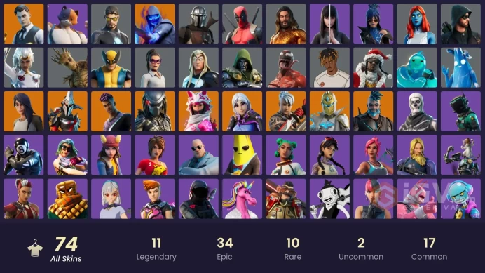 [PSN/PC/Xbox] 74 skins | Gold Meowscles | Gold Brutus | Gold Midas | Gold TNTina | Subzero Cryptic | Lina Scorch | Omegarok | Fade | Fusion | 50