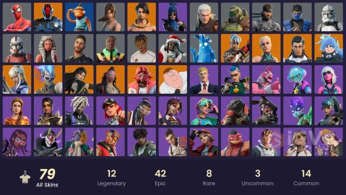 [PSN/PC/Xbox] 79 skins | Electri-claw | Lara Croft | Spider-Man | Geralt of Rivia | Peter Griffin | The Ageless | Renzo the Destroyer | 100 VB
