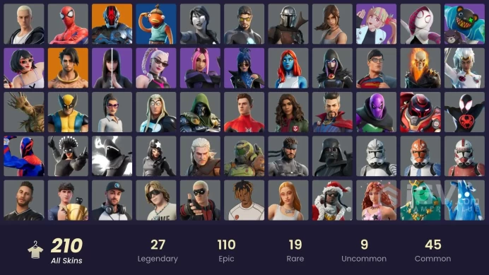 [PSN/PC/Xbox]  210 skins | Fishstick | Shooting Starstaff | Nyanja | Jonesy The First | MJ (No Way Home) | Eren Jaeger | Gale | 0 VB