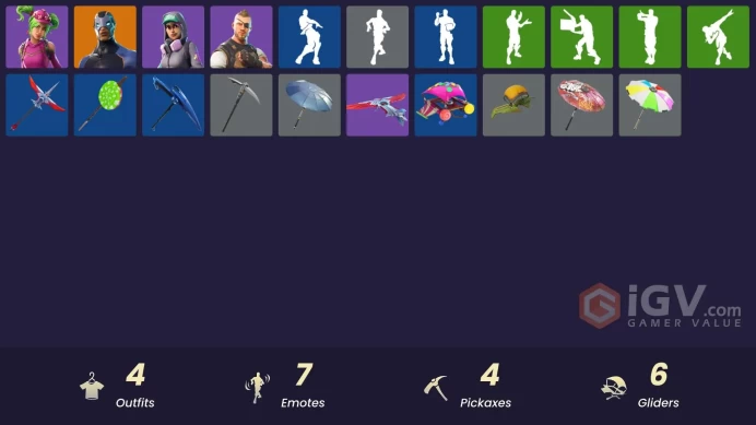 [PSN/XBOX/PC] 4 skins | Orange Justice | Carbide | Teknique | Zoey | Battlehawk | Goodie Bag | Standard Issue | Clawz Retro | Gale Force