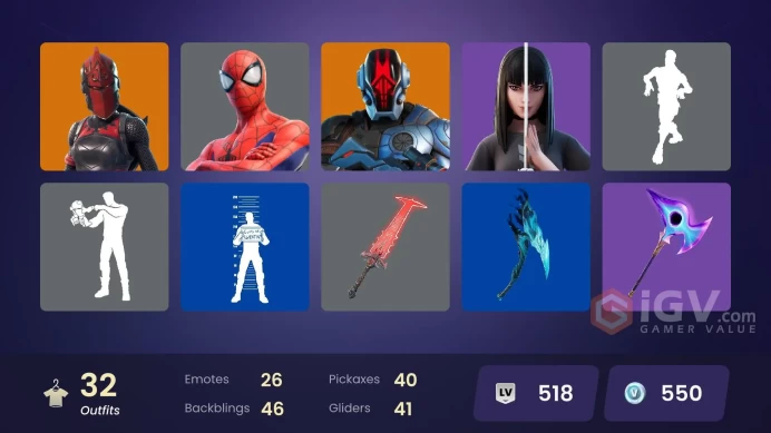 [PSN/PC/Xbox] 32 skins | Spider-Man | Geralt of Rivia | Joey | Red Knight | Fade | Renzo the Destroyer | Kymera | The Foundation | Nezumi | 450 