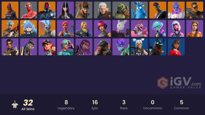 [PSN/PC/Xbox] 32 skins | Spider-Man | Geralt of Rivia | Joey | Red Knight | Fade | Renzo the Destroyer | Kymera | The Foundation | Nezumi | 450 