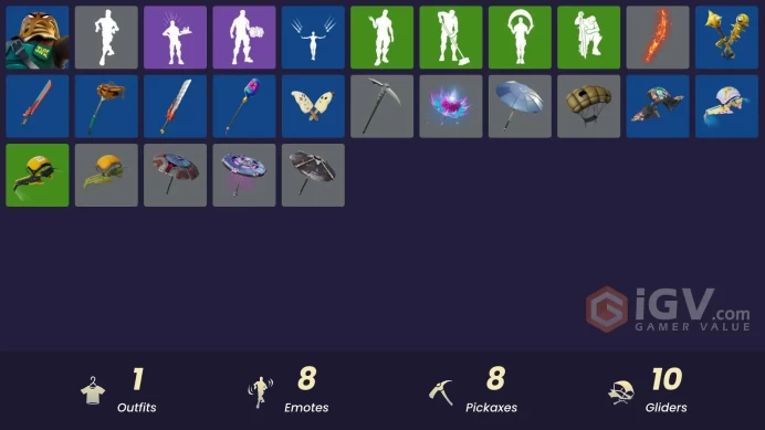[PSN/PC/Xbox] 1 skins | Major Mancake | Spectra Protector | Fishstick Janky | Adira's Battle Flag | Dino Deck | Love Lock | Kata-Pack | 600 VB