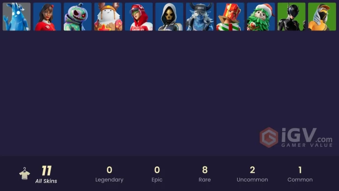 [PSN/PC/Xbox] 11 skins | Polar Peely | Chrome Punk | Krisabelle | Winterfest Bushranger | Underworld Desdemona | Gold Blooded Ace | 300 VB