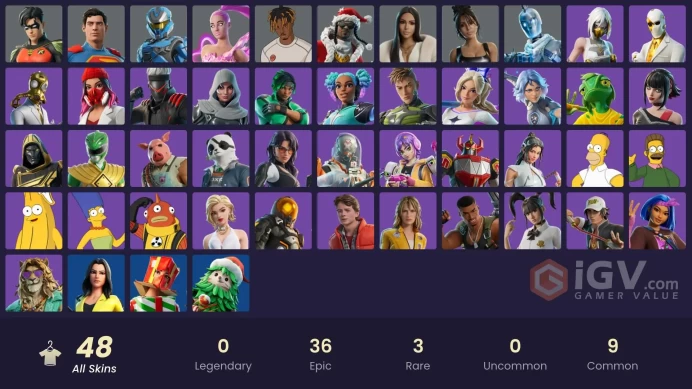 [PSN/PC/Xbox] 48 skins | Glacial Dummy | UNSC Spartan | Kim Kardashian | Rosy Rift Goddess Ariana | Santa Dogg | Slayer Juice WRLD | 50 VB