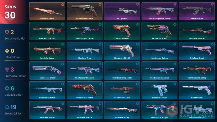 EU / 30 LUX SKINS (Neo Frontier Sheriff+Reaver Vandal+Gaia's Vengeance Vandal) + 1 KNIFFE (Interhelm Sword) / MAIL (FULL ACCESS)