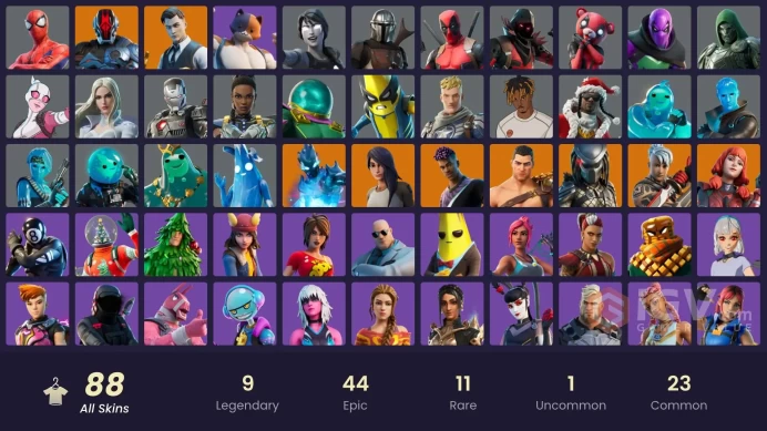 [PSN/PC/Xbox] 88 skins | Monarch | Spider-Man | Meowscles | Gold Brutus | Gold Midas | Ronin | Fade | Gear Specialist Maya | The Imagined | 300 