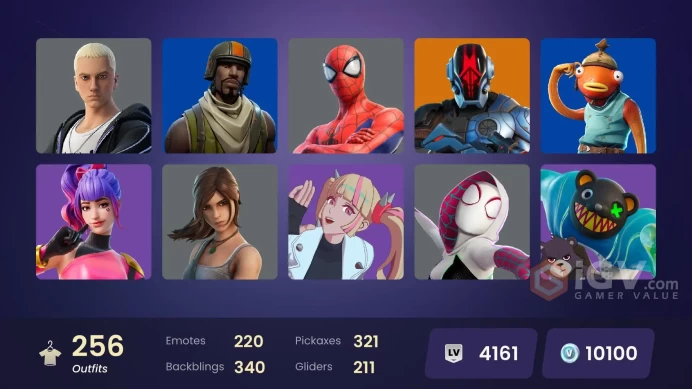 [PSN/PC/Xbox] 256 skins | Lara Croft | Reaper | Joltara | Spider-Man | Spider-Gwen | Geralt of Rivia | Peter Griffin | Aerial Assault Trooper | 