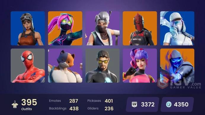 [PC/PSN/XBOX] 391 skins |Leviathan Axe |  Renegade Raider | Snake Eyes | Heron Stance Hero |Candy Axe | Verve | Laugh It Up | 4340 VB