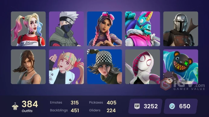 [PC/PSN/XBOX] 376 skins | Master Chief (Matte Black) | Naruto Uzumaki | Leviathan Axe | Lara Croft | 650 VB