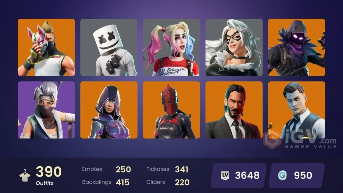 [PC/PSN/XBOX] 390 skins |  Deluxe STW | Glow | Lara Croft | Verve | Hot Marat |Take The Elf | Point It Out |Laugh It Up| Orange Justice | 950 VB