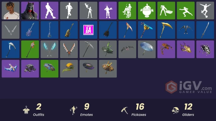 [PSN/XBOX/PC] 2 skins | Slayer Juice WRLD | Felina | Twin Blasters | Meowtooth Plush | Captain Jones's Shield & Pickaxe | Gwenpool's Katanas