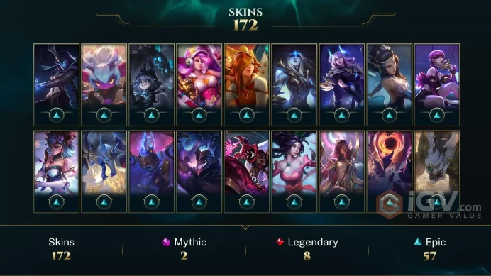 LAS - UNRANKED - LAST SEASON PLATIN - 172 CHAMP - 172 PERFECT SKINS - 116K BE - HONOR 5 - S1 ACC - HANDMADE - FULL ACCES - SAFETY - CHEAP