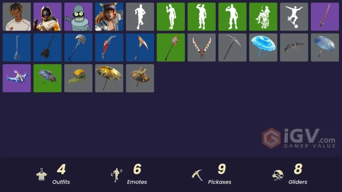 13290[PC/XBOX]Lina Scorch|Slayer Juice WRLD|Bender Bending Rodríguez|Summit Striker|Gwenpool's Katanas|999 Knives|Ancestral Bloom