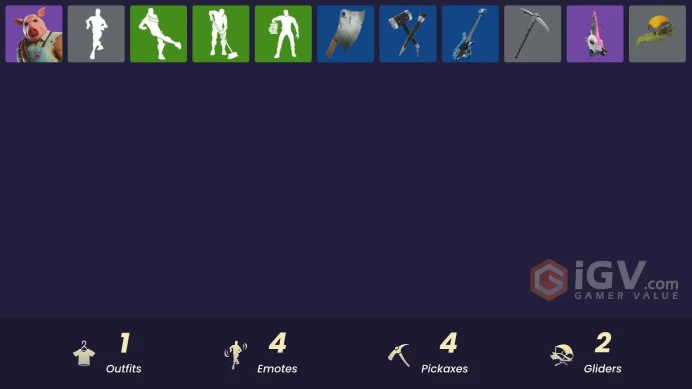 [PSN/XBOX/PC] 1 skins | Pig the Butcher | Shattered Halo Ring | Fishstick Janky | Tank Cannons | Ritual Longhorn | Zoomie Groove