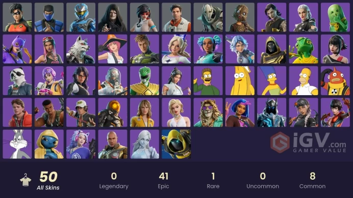 45Rare Skins + 2600 V-Bucks | Full Access | Instant Delivery | Trusted Seller
