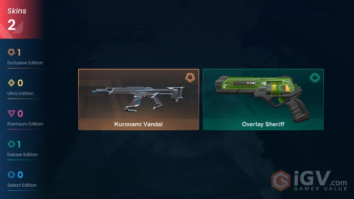 EU / 2 LUX SKINS (Kuronami Vandal+Overlay Sheriff) / MAIL (FULL ACCESS)
