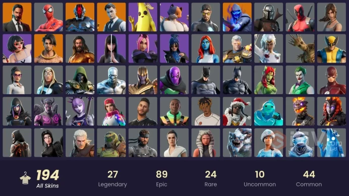 194 skins | Leviathan Axe | Gold Meowscles | Gold Brutus | Gold Midas | Pitch Patroller | Era | Sentinel | Spectra Knight | Midas Rex
