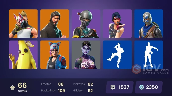 66 skins | The Reaper | Elite Agent | Take The L | Floss | Blue Squire | Royale Knight | Reaper | Ride The Pony | Mako | Snowflake