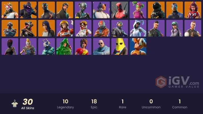 30 skins | The Reaper | Elite Agent | Take The L | Omega | Rogue Agent | Raven | Dark Voyager | Gear Specialist Maya | Calamity | Valor