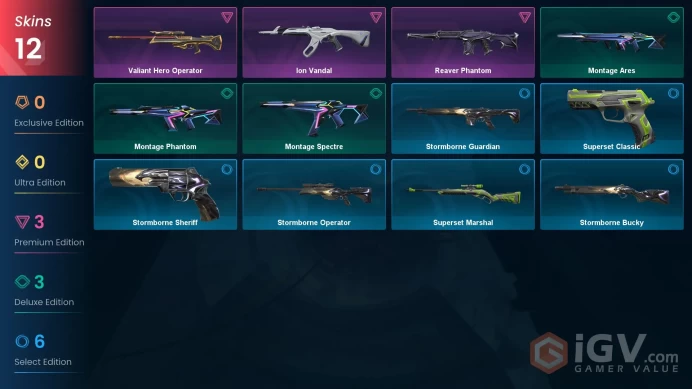 EU | VP 1699 | LVL 23 | Ion Vandal | Reaver Phantom | Valiant Hero Operator | Montage Phantom | Montage Spectre | Montage Ares | Superse | V0644