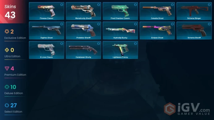 Eu-tr / 43 Skins (Reaver Vandal,Prime Vandal,Ion Phantom,Origin Operator)