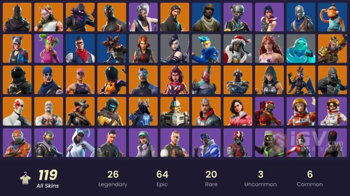 111 skins/full access/black knight/the reaper/paragon banner/take the l/blue squire/floss/carbide stage 5/fishstick worldcup