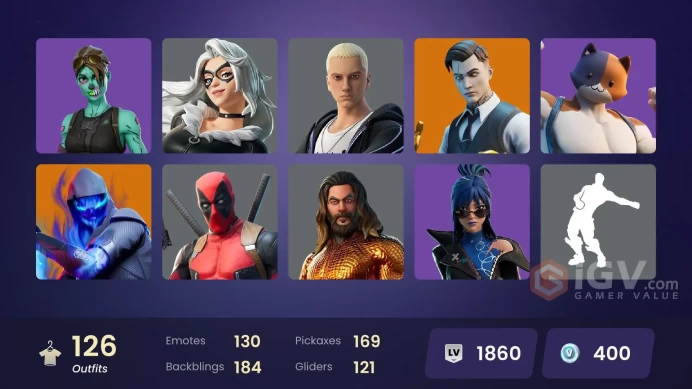[PC/PSN/XBOX] 126 skins | Deluxe STW | Gold Midas | Fashion Banshee | 61+ Competitive Items | Rage| 400 VB