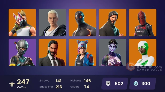 246 skins/full access/the reaper/take the l/mako/omega stage 5/deluxe stw/rare emotes/backlash/mogul master