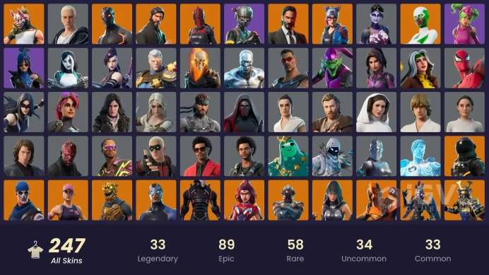 246 skins/full access/the reaper/take the l/mako/omega stage 5/deluxe stw/rare emotes/backlash/mogul master
