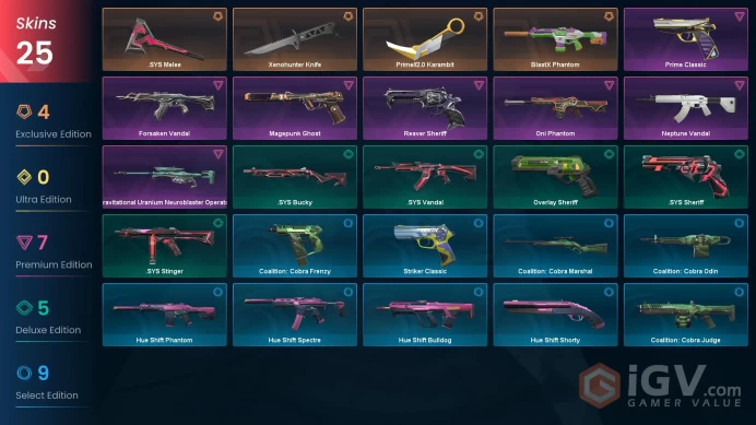 Iron 3 EU Level 85 24 Skins BlastX Phantom Neptune Vandal Reaver Sheriff Oni Phantom Oni Phantom Neptune Vandal Prime...