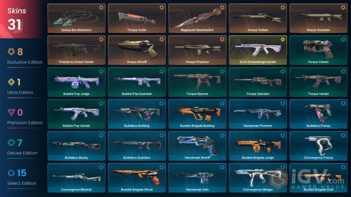 EU Level 47 31 Skins 24 Agents Araxys Sheriff Prelude to Chaos Vandal Araxys Phantom Araxys Bio-Atomizers Araxys Sher...