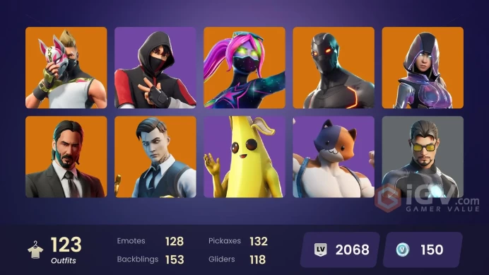 [PC/XBOX] 116 skins | IKONIK | Glow | Gold Midas | Gold Brutus | Gold Meowscles | Take The L |  laugh It Up | 