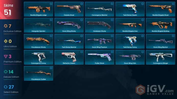 EU [ 51 TOP SKINS + 3 KNIFE ] VALORANT GO! Vol. 1 Knife + Champions 2023 Vandal + Glitchpop Phantom + Singularity Vandal / full acces