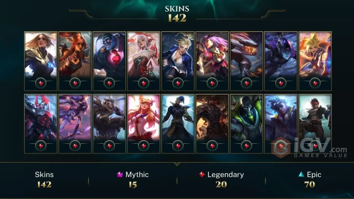 EUW EMAIL CHANGEALE 126 CHAMPIONS 142 SKINS 9 PRESTIGE 15 MYTHIC 120 MYTHIC ESSENCE 312 LITTLE LEGENDS (6 MYTHIC)