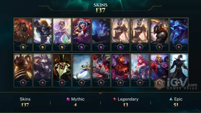OCE EMAIL CHANGEABLE 99 CHAMPIONS 137 SKINS Prestige Valiant Sword Riven2X Hextech Malzahar 3 ULTIMATE LAST PLAY 2024 