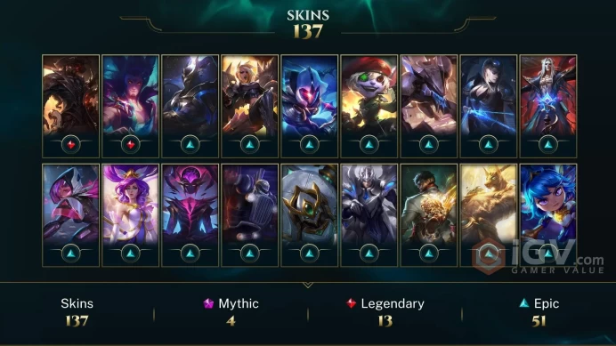 OCE EMAIL CHANGEABLE 99 CHAMPIONS 137 SKINS Prestige Valiant Sword Riven2X Hextech Malzahar 3 ULTIMATE LAST PLAY 2024 