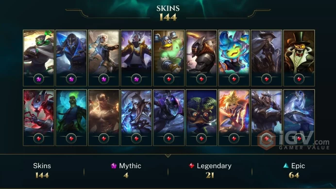 EUW EMAIL CHANGEABLE 168 CHAMPIONS 144 SKINS PRESTIGE: JAX YASUO KAYN EMERALD MMR HONOR 4 VICTORIOUS DRAVEN