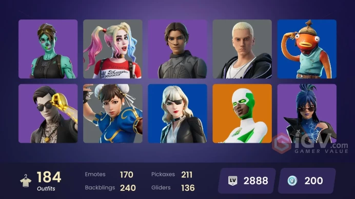[ALL PLATFORMS]-184 Skin-Chani OG-Backlash-Championship Aura-Outlaw Midas-Harley Quinn-Desert Dawn Lyric-Chun-li-FULL ACCESS-