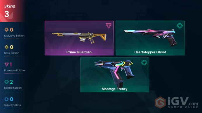 EU | 3 skins | Prime Guardian | Montage Frenzy | Heartstopper Ghost | S3669