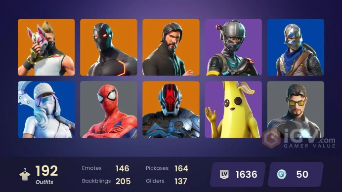 193 skins/full access/the reaper/blue squire/royale knight/take the l/deluxe stw/keri commander/fresh/the champion