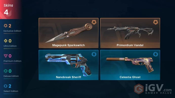EU | 4 SKINS + 14 AGENTS | Primordium Vandal + Magepunk Sparkswitch