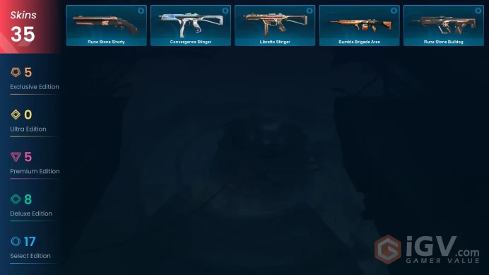 EU 35 skins | VCT LOCK//IN Misericórdia | Champions 2024 Blade | Champions 2024 Phantom | RGX 11z Pro Karambit | Origin Operator | Singularity P