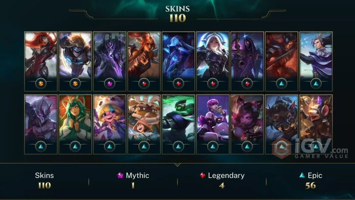 EUW | 110 Skins | 133 Champions | Level 135 | ⭐ 19582 BE | TPA Nunu & Willump | Cutthroat Graves | PROJECT: Katarina