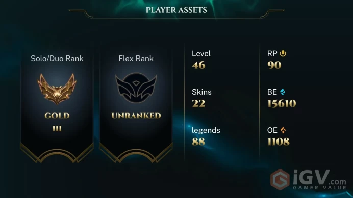 EUW | 22 Skins | 88 Champions | Level 46 | 15610 BE | TPA Ezreal | Brolaf | Temple Jax | Victorious Graves | Bandit S...
