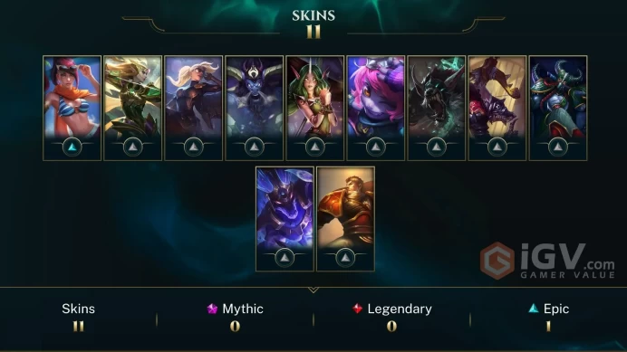 [NA] | 11 Skins | 45 Champs | Unranked (0% WR) | 4593 BE | 1 Epic | Level 101 | 0 RP | Honor 3 | Email Changeable | 2...