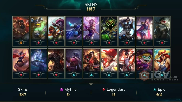 TR | 187 Skin | 166 Champ | Unranked | 29 RP | 508 BE | Honor 3 | Level 271 | Email Access | 2025 Ready #V3T9TR
