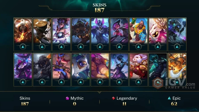 TR | 187 Skin | 166 Champ | Unranked | 29 RP | 508 BE | Honor 3 | Level 271 | Email Access | 2025 Ready #V3T9TR